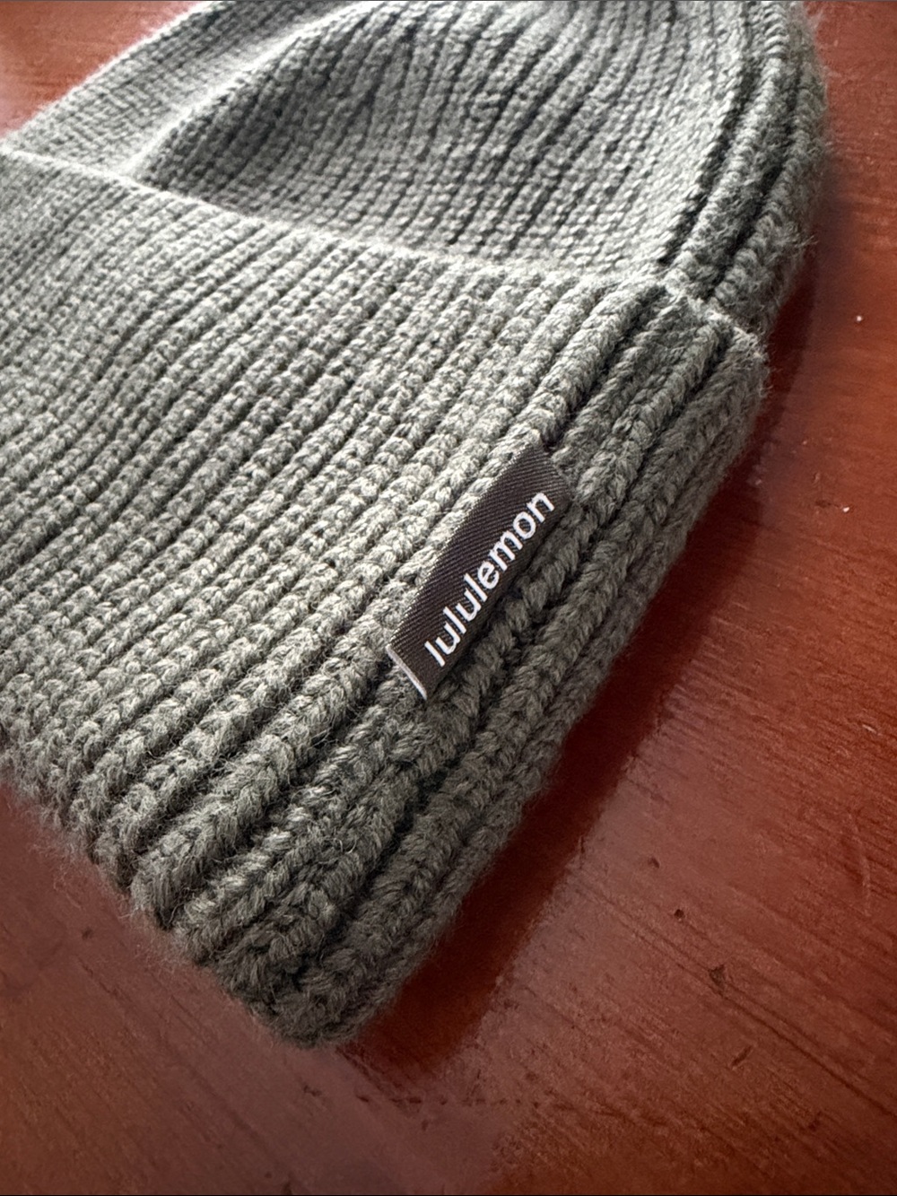 Women's Olive Green Knit Beanie - Picture 2 of 2